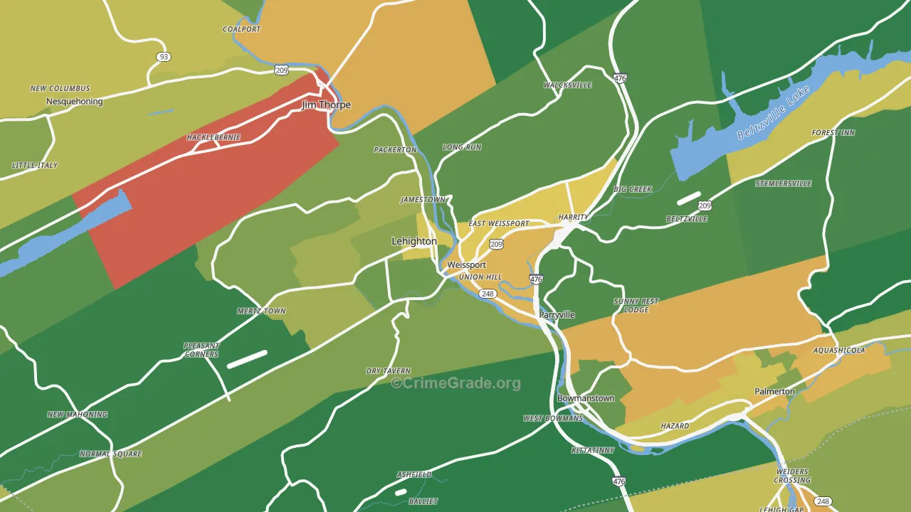 18235, PA Map of Drug-Related Crime Rates
