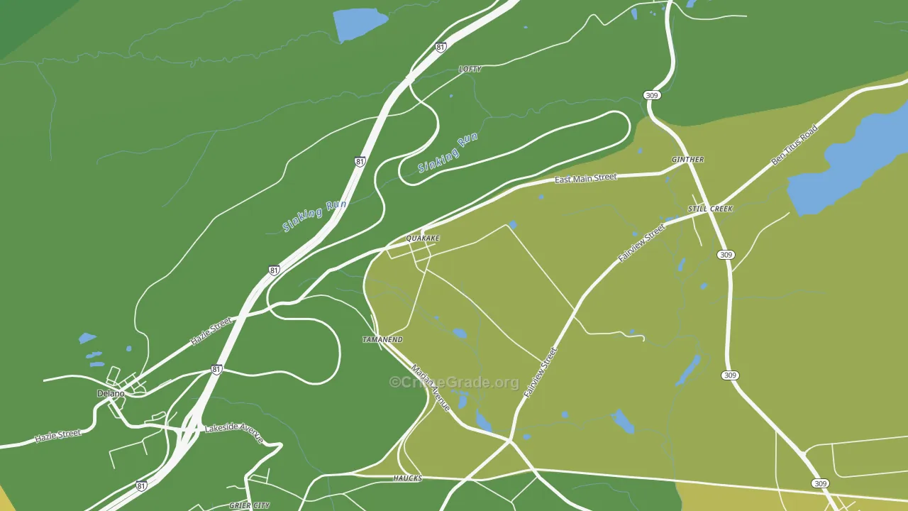 18245, PA Map of Drug-Related Crime Rates