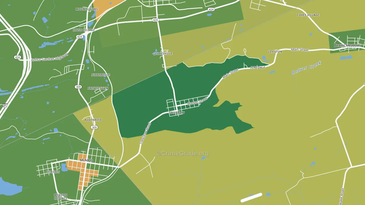 18254, PA Map of Drug-Related Crime Rates