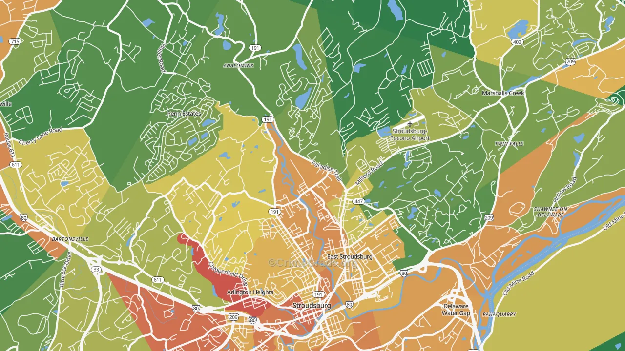 18301, PA Map of Drug-Related Crime Rates