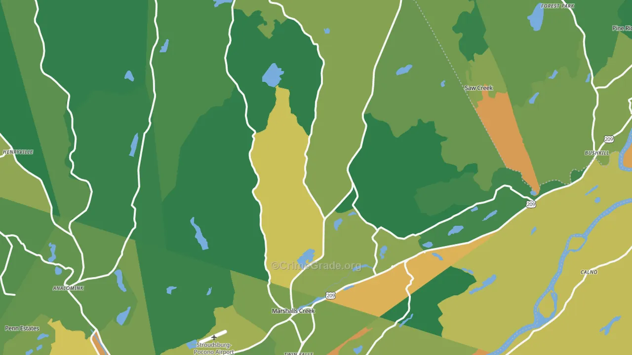 18302, PA Map of Drug-Related Crime Rates
