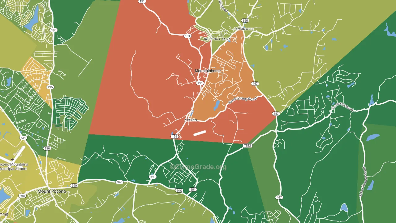 18326, PA Map of Drug-Related Crime Rates