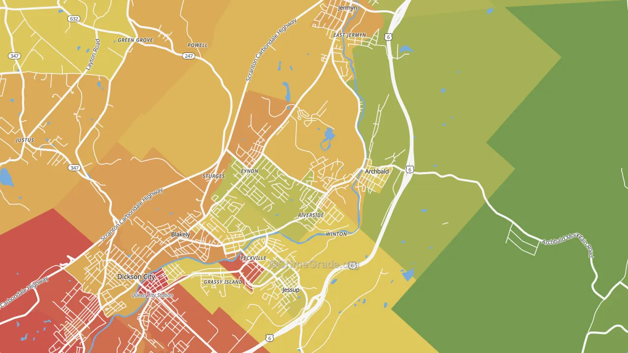 18403, PA Map of Drug-Related Crime Rates