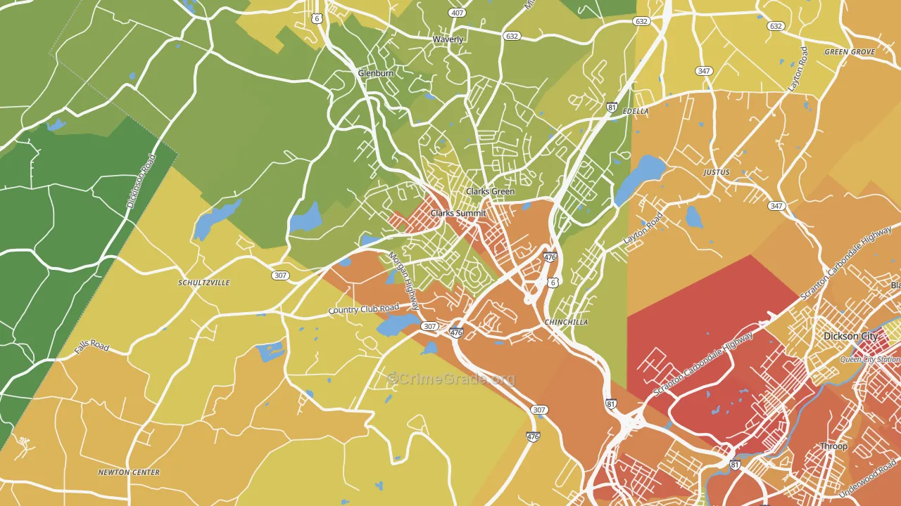18411, PA Map of Drug-Related Crime Rates
