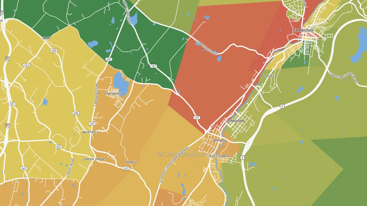 18433, PA Map of Drug-Related Crime Rates