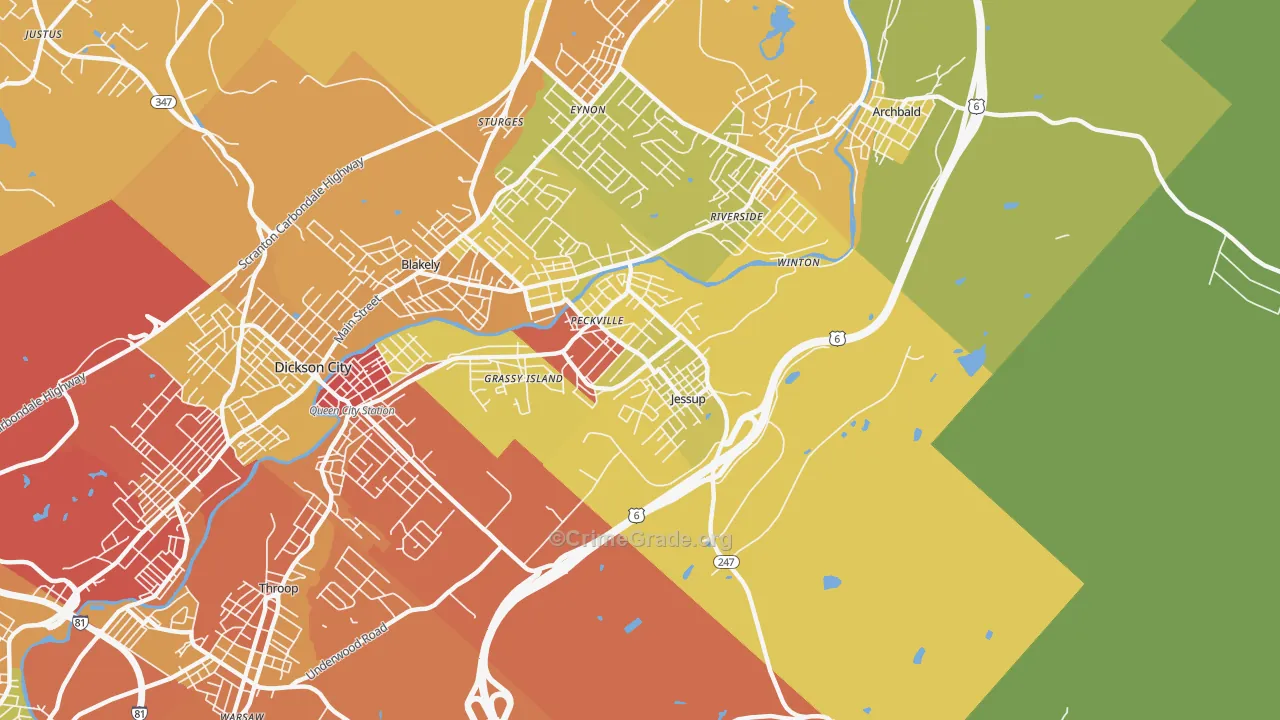 18434, PA Map of Drug-Related Crime Rates