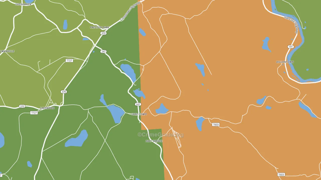 18437, PA Map of Drug-Related Crime Rates