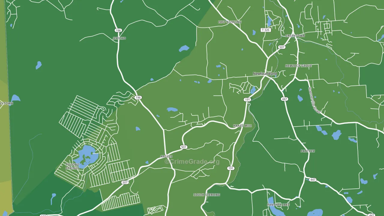 18445, PA Map of Drug-Related Crime Rates