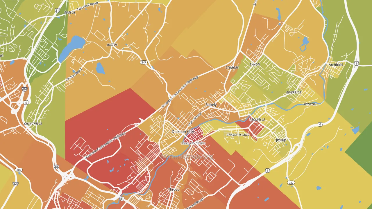 18447, PA Map of Drug-Related Crime Rates