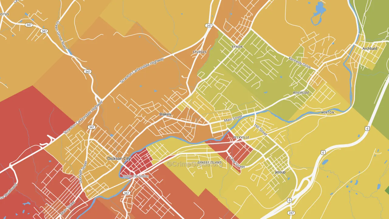 18452, PA Map of Drug-Related Crime Rates