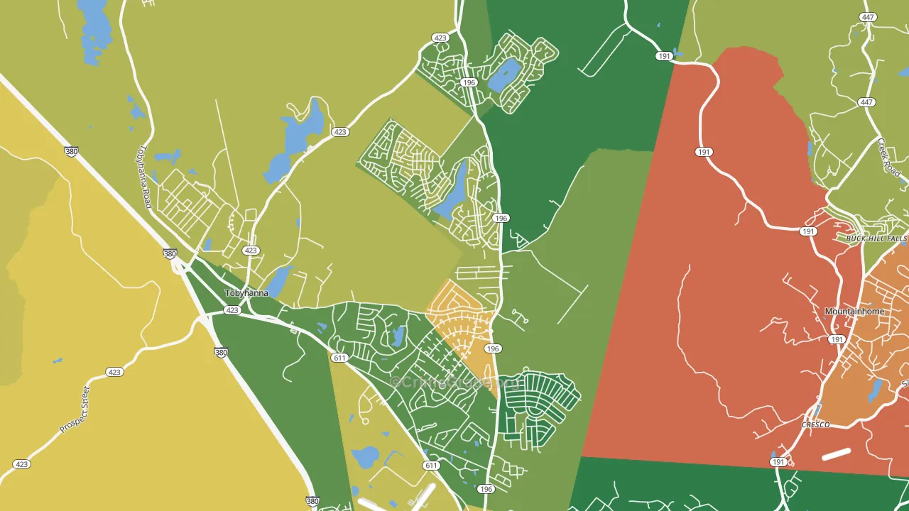 18466, PA Map of Drug-Related Crime Rates