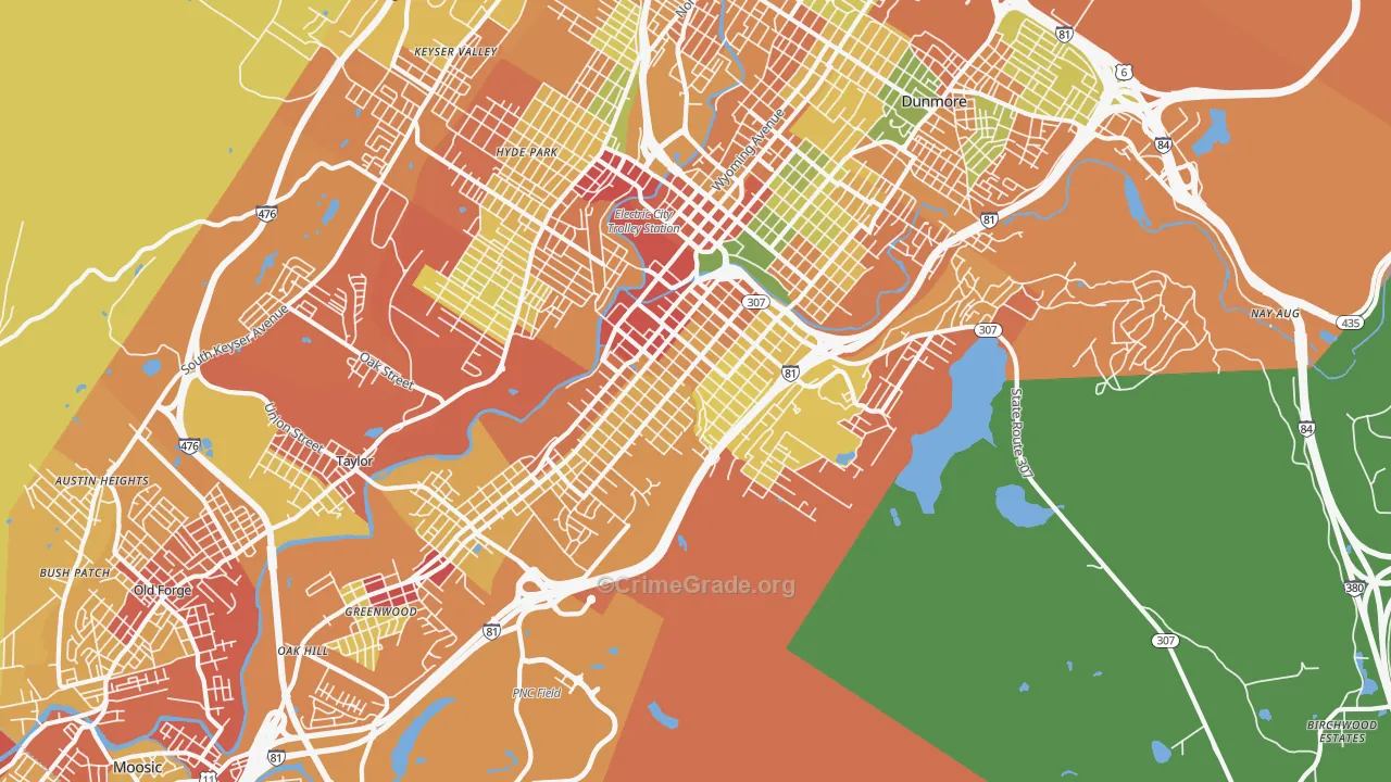 18505, PA Map of Drug-Related Crime Rates