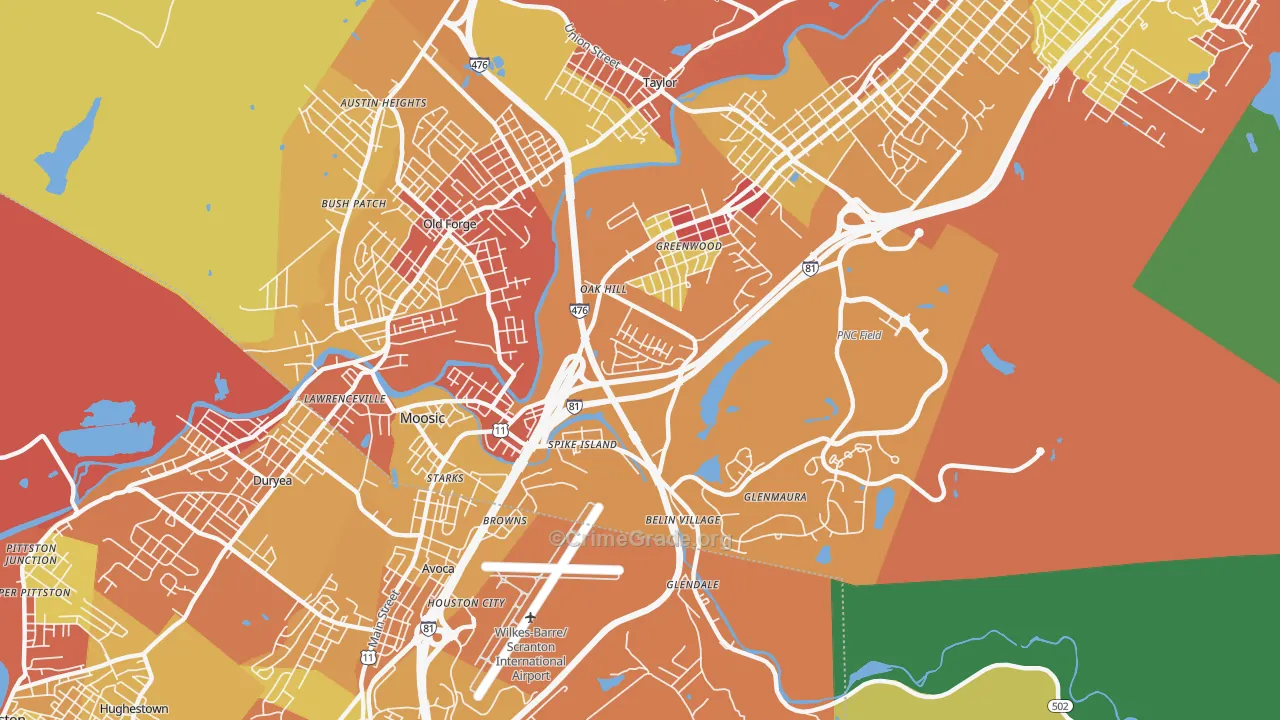 18507, PA Map of Drug-Related Crime Rates