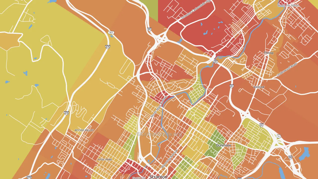 18508, PA Map of Drug-Related Crime Rates