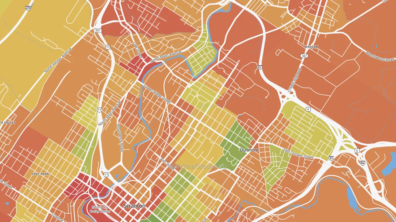 18509, PA Map of Drug-Related Crime Rates