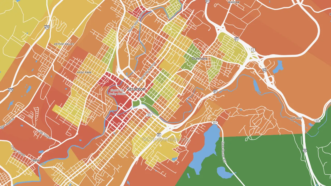 18510, PA Map of Drug-Related Crime Rates