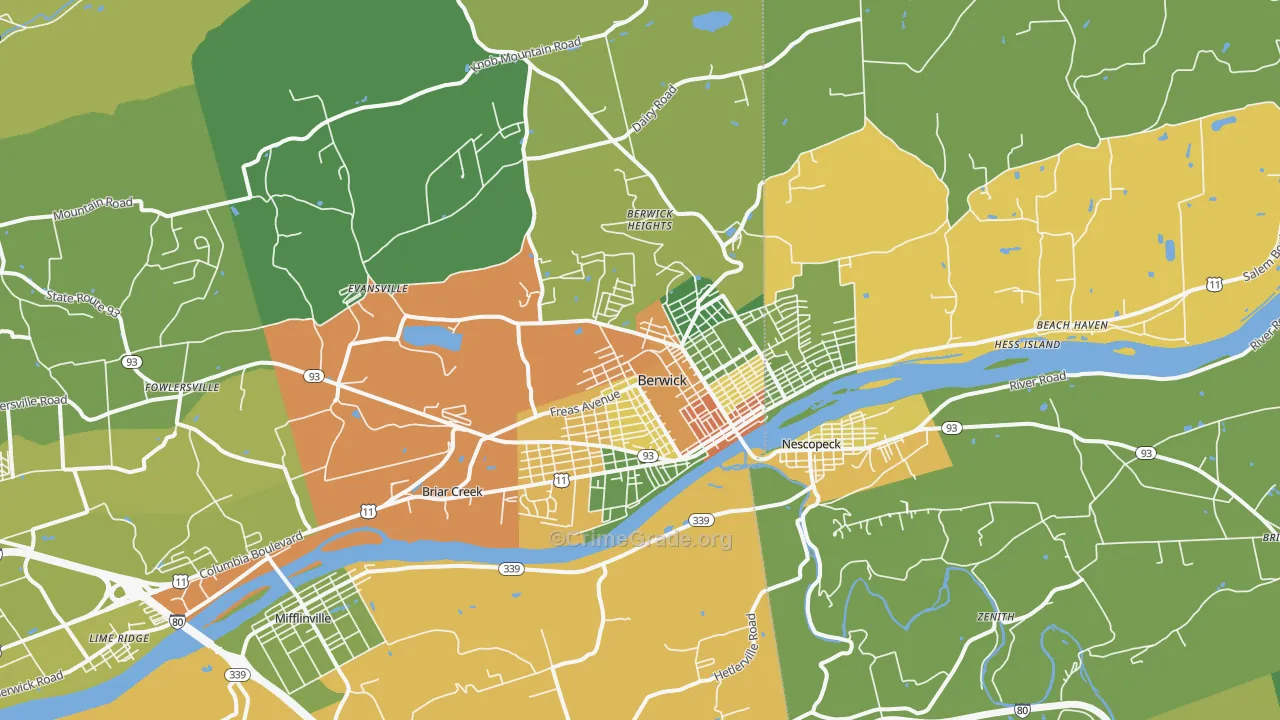 18603, PA Map of Drug-Related Crime Rates