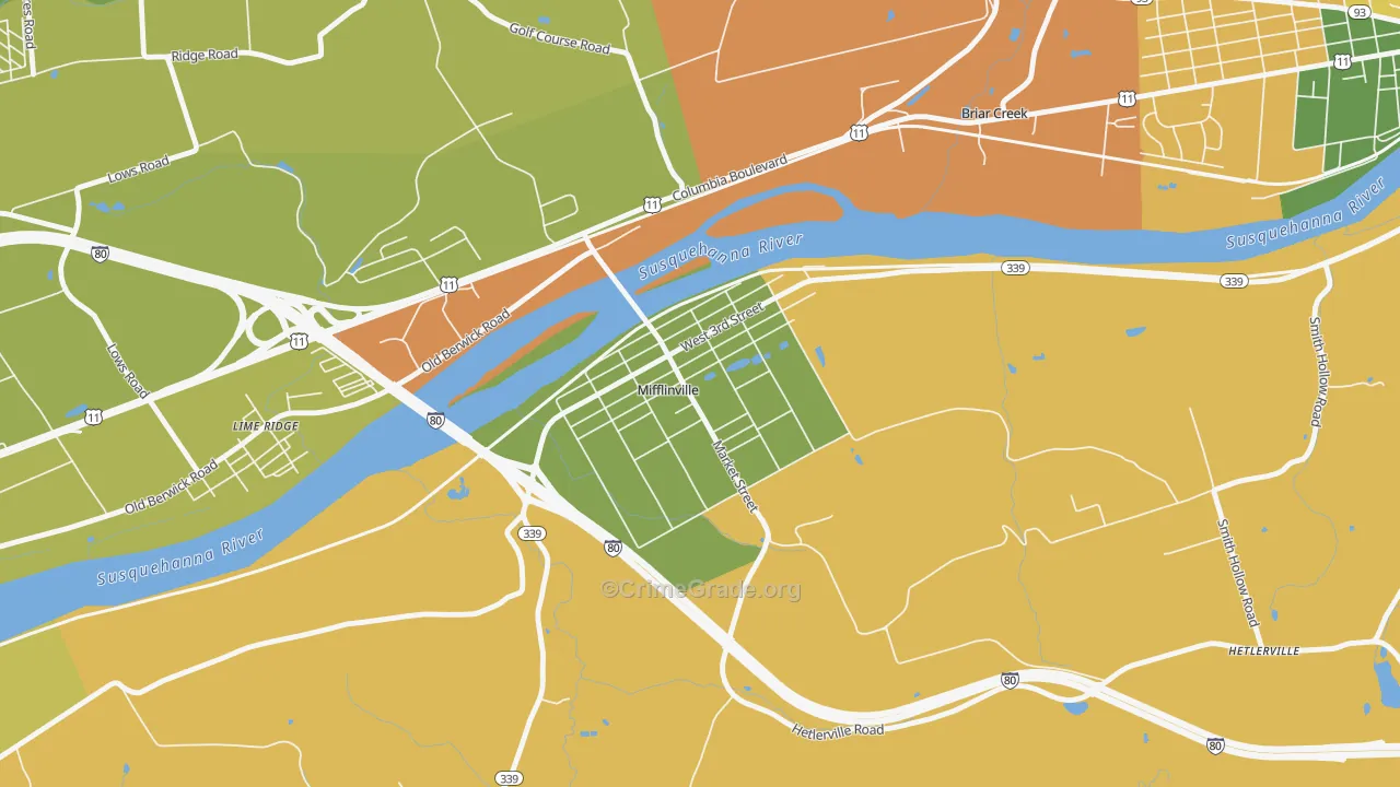 18631, PA Map of Drug-Related Crime Rates