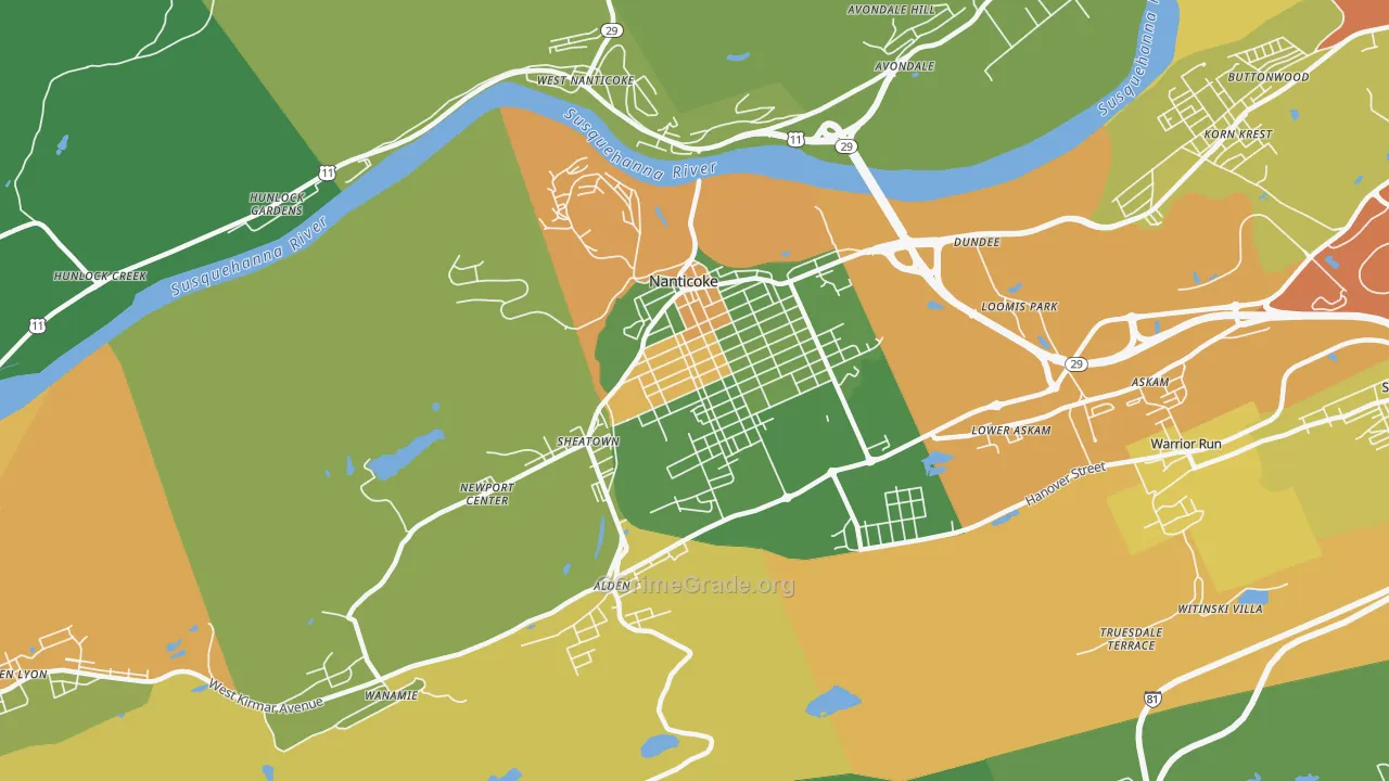 18634, PA Map of Drug-Related Crime Rates