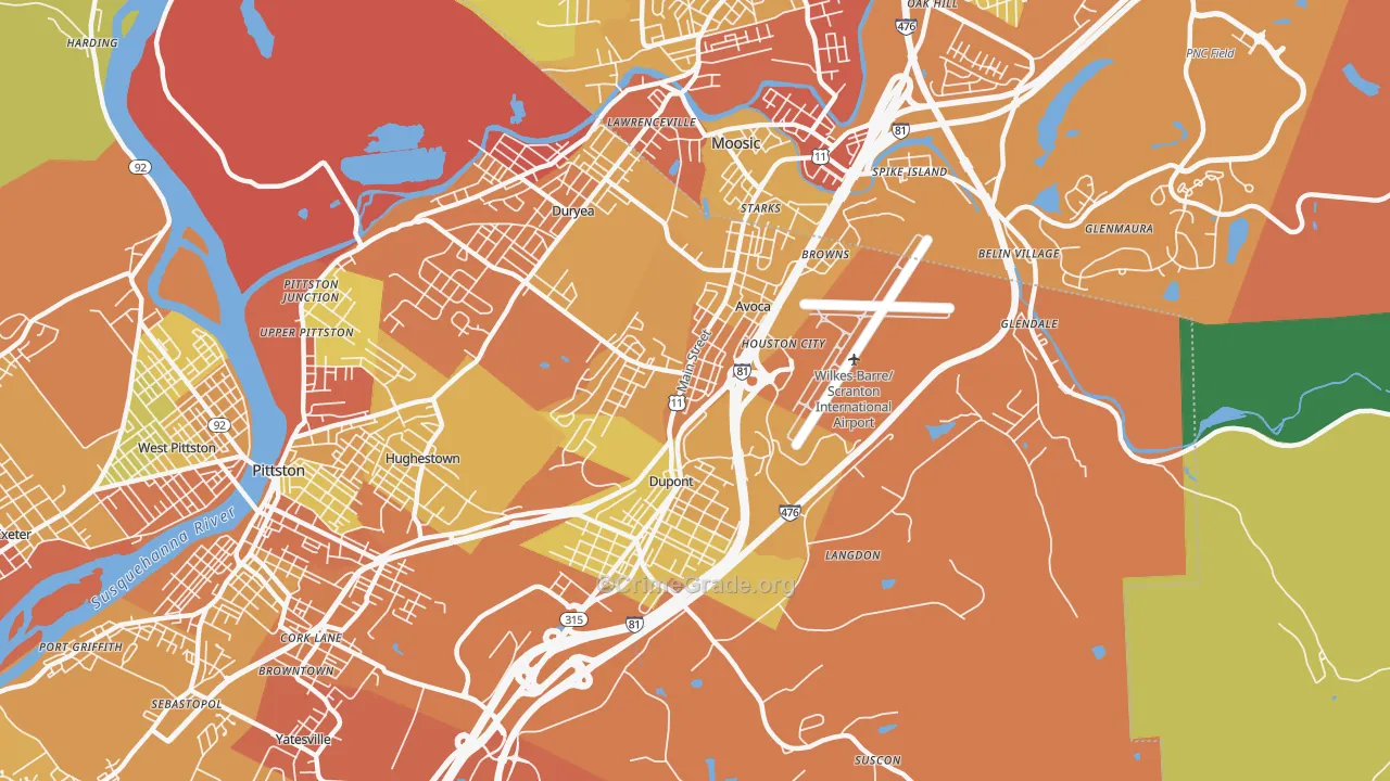 18641, PA Map of Drug-Related Crime Rates
