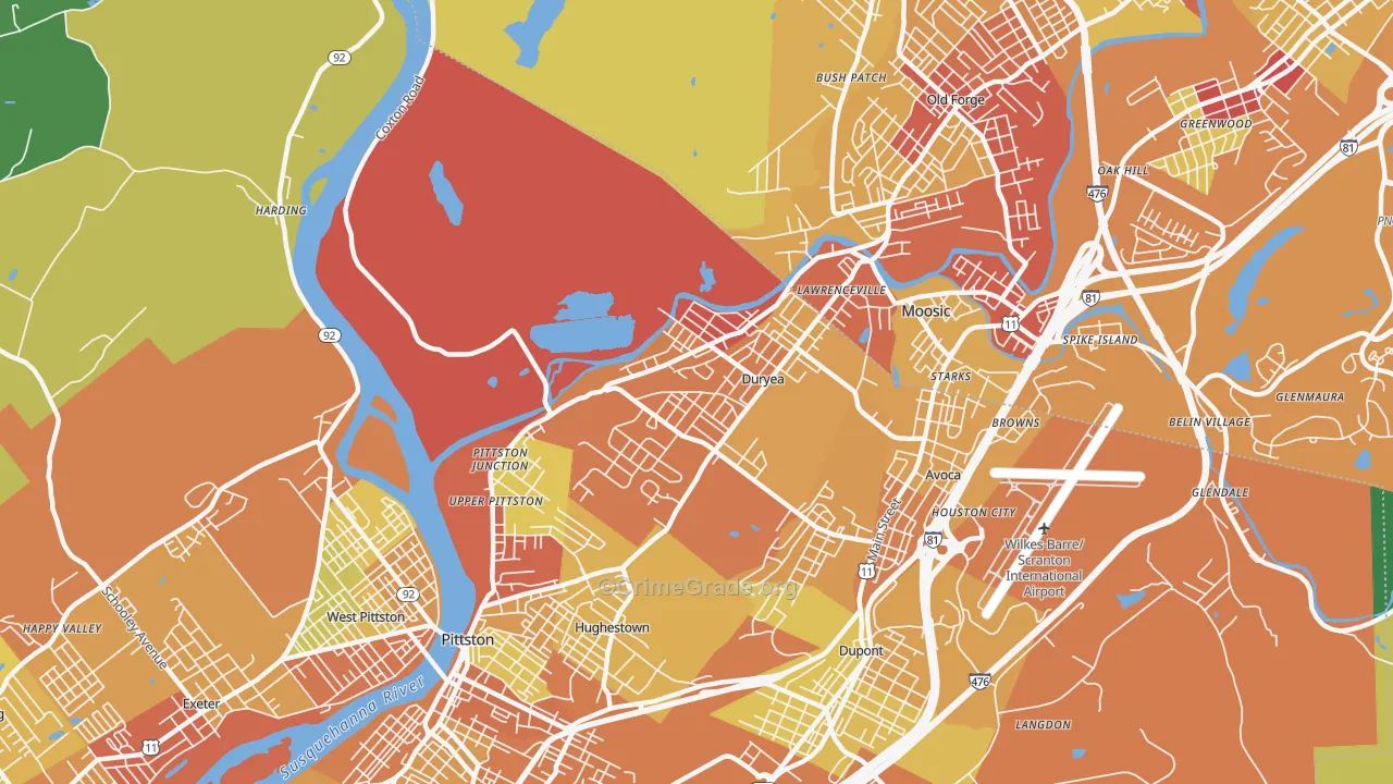 18642, PA Map of Drug-Related Crime Rates