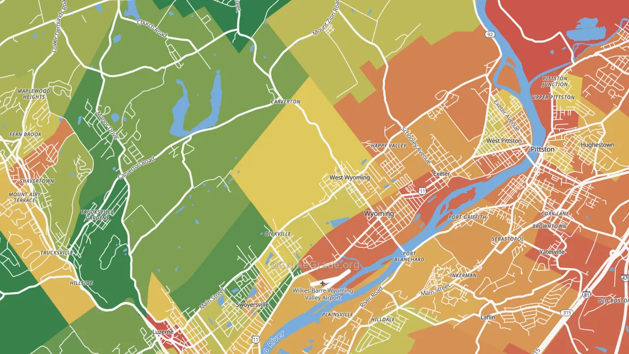 18644, PA Map of Drug-Related Crime Rates