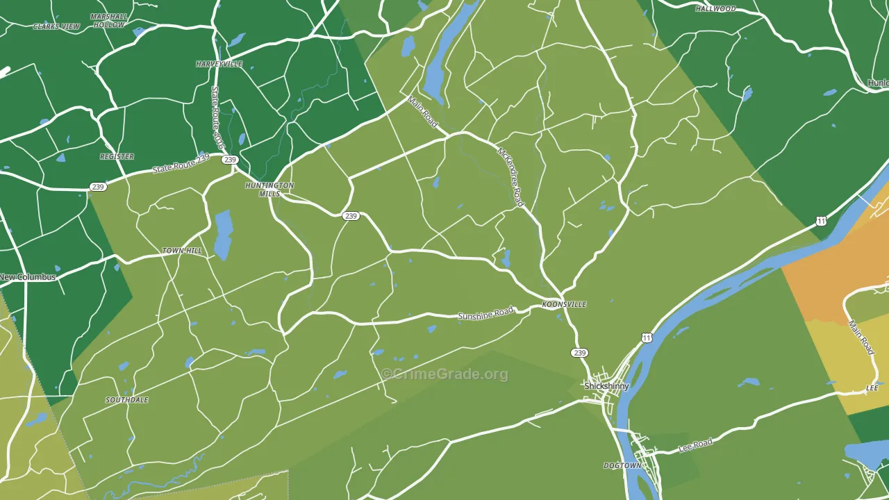 18655, PA Map of Drug-Related Crime Rates