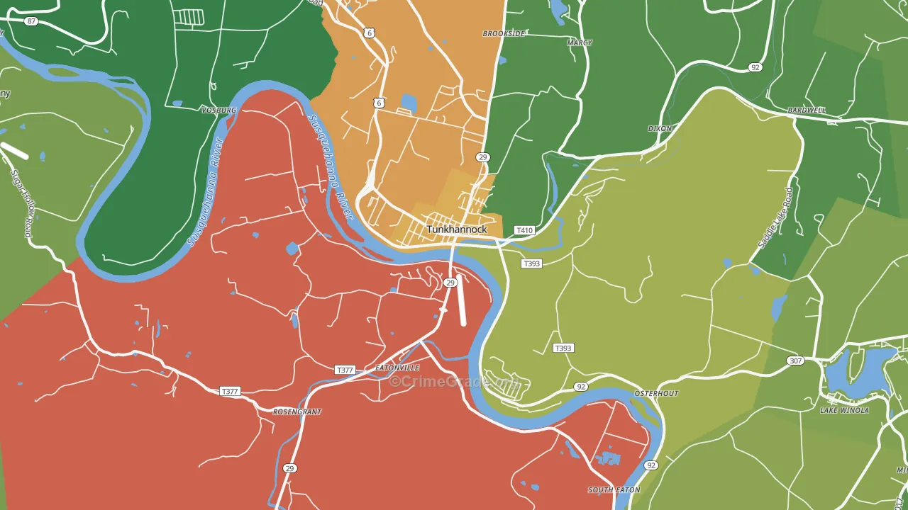 18657, PA Map of Drug-Related Crime Rates