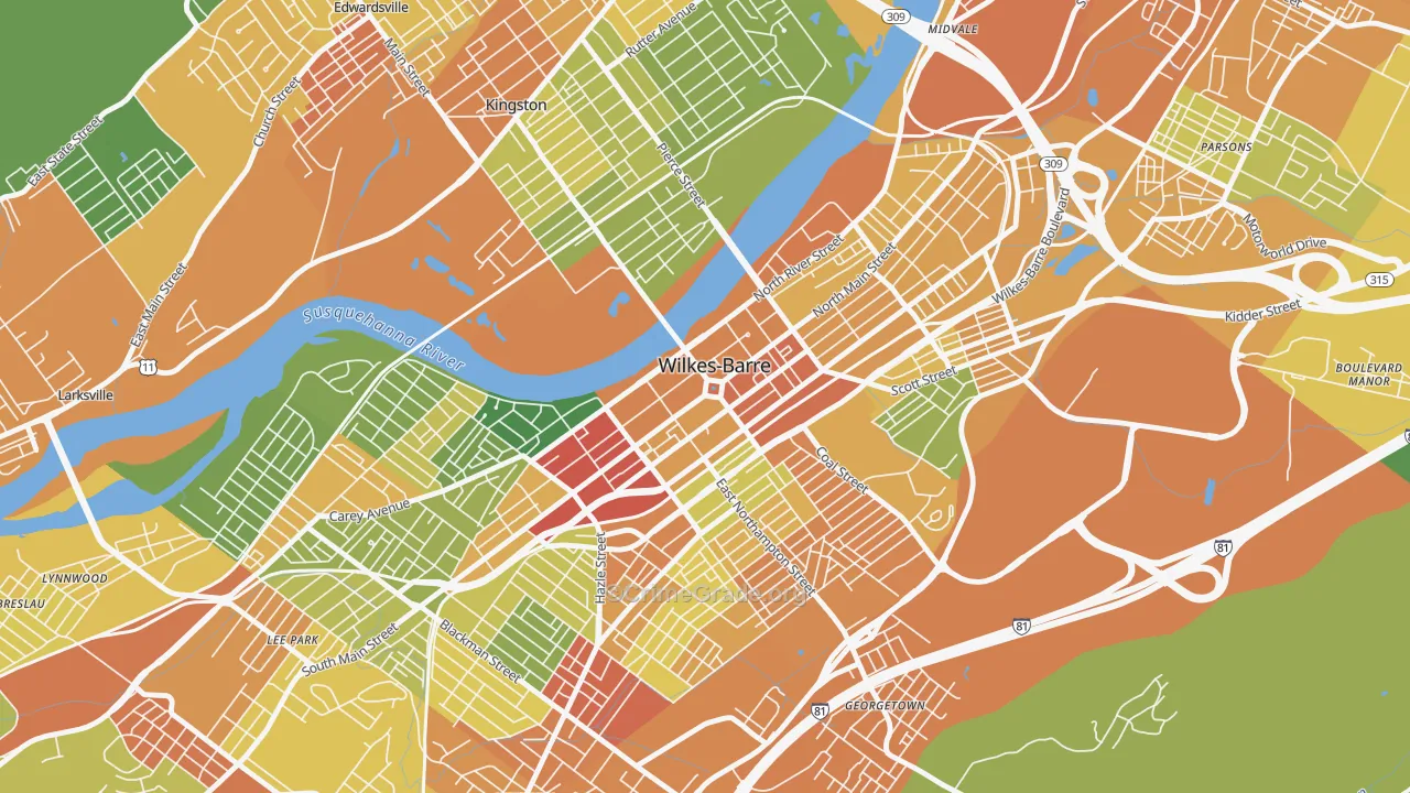 18701, PA Map of Drug-Related Crime Rates