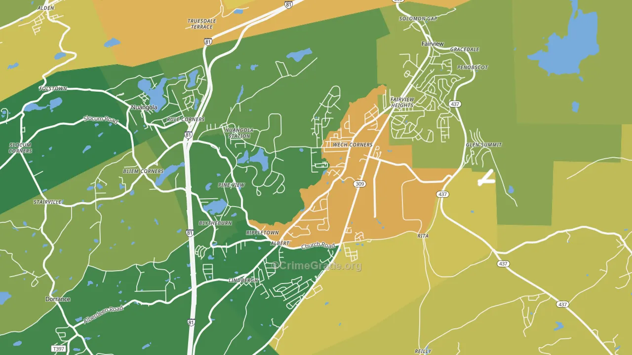 18707, PA Map of Drug-Related Crime Rates