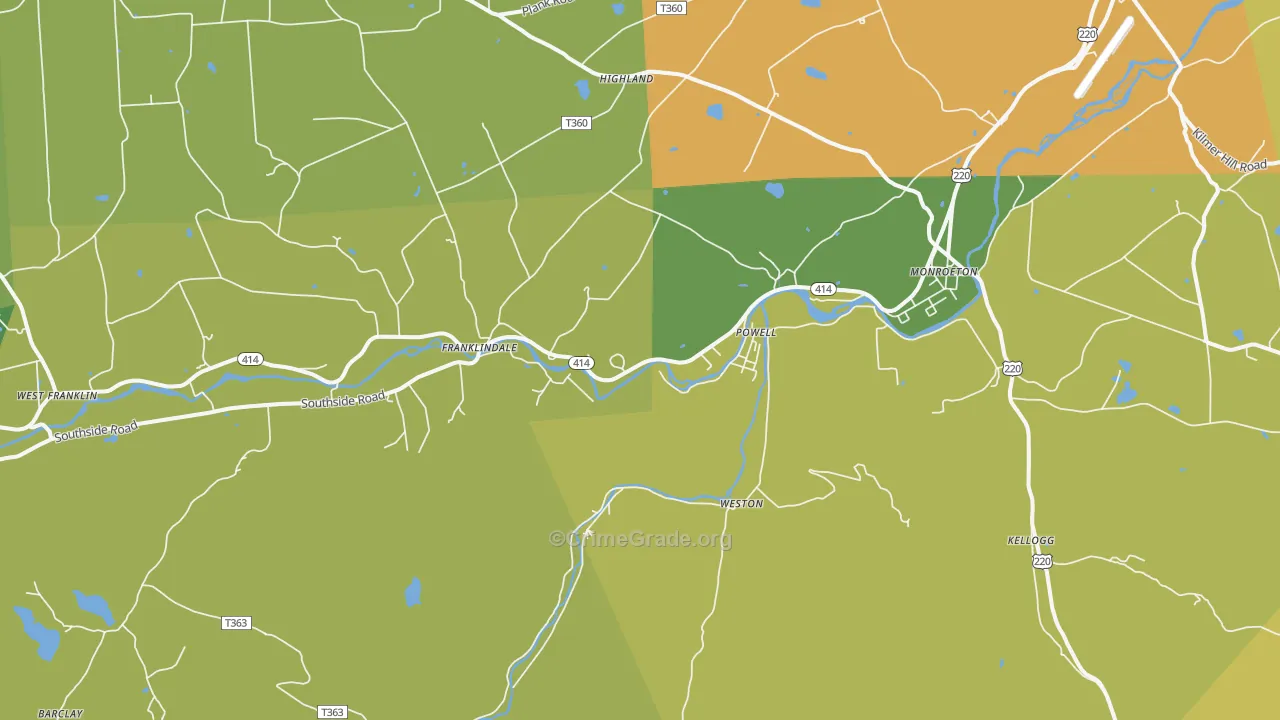 18832, PA Map of Drug-Related Crime Rates
