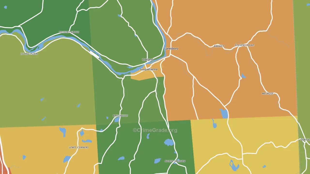 18847, PA Map of Drug-Related Crime Rates