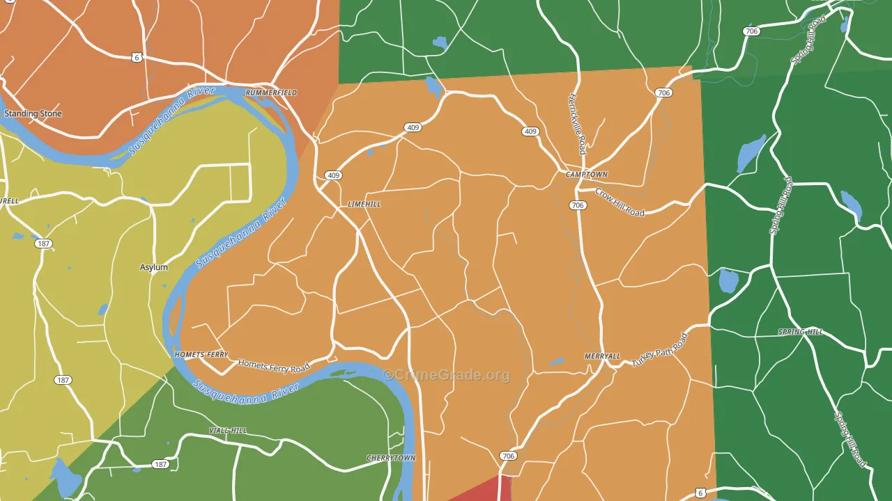 18853, PA Map of Drug-Related Crime Rates