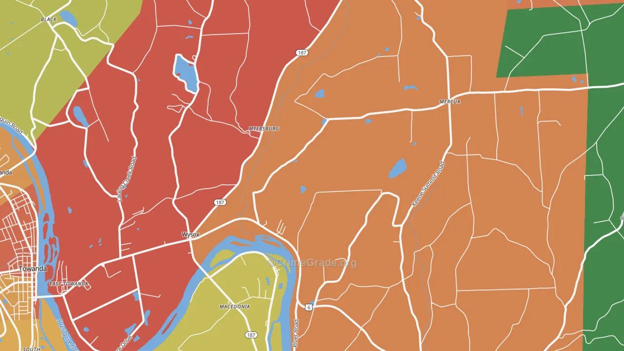 18854, PA Map of Drug-Related Crime Rates
