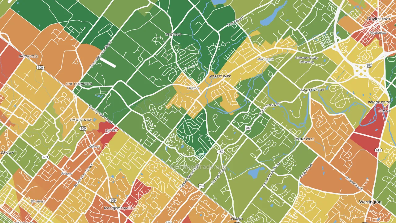 18914, PA Map of Drug-Related Crime Rates