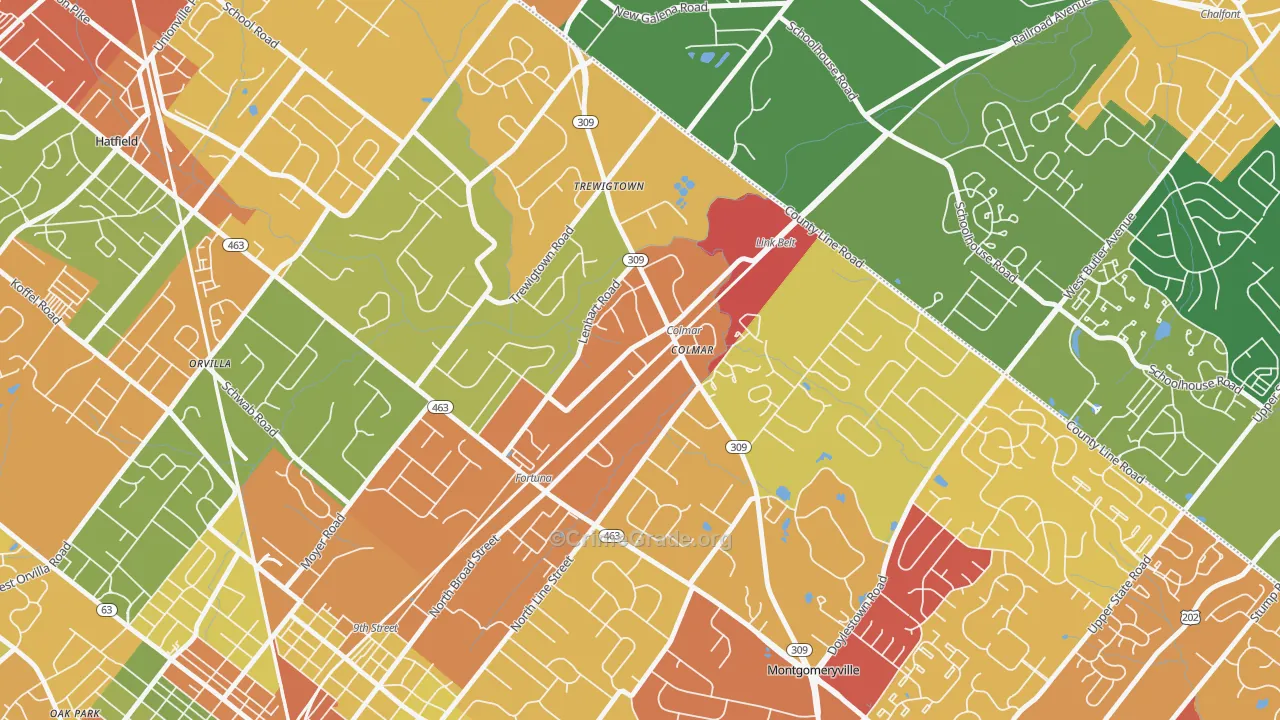 18915, PA Map of Drug-Related Crime Rates