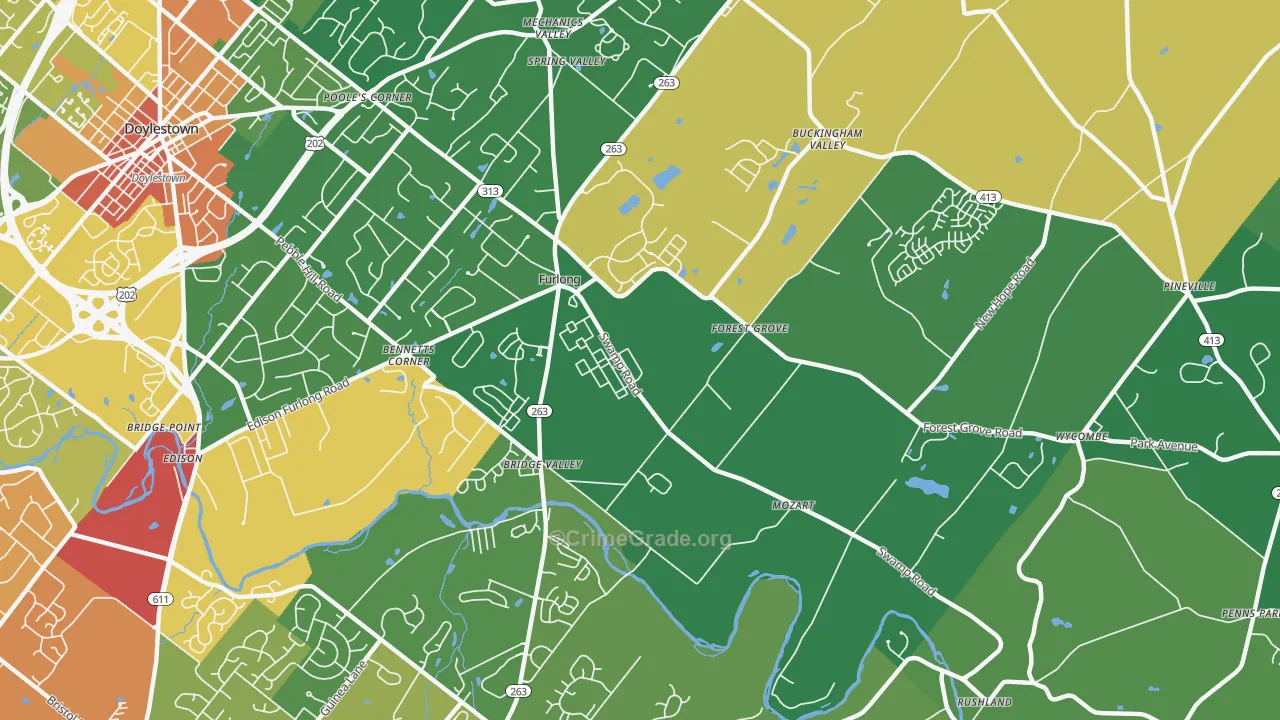 18925, PA Map of Drug-Related Crime Rates