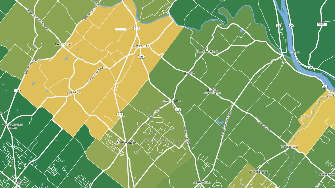 18947, PA Map of Drug-Related Crime Rates
