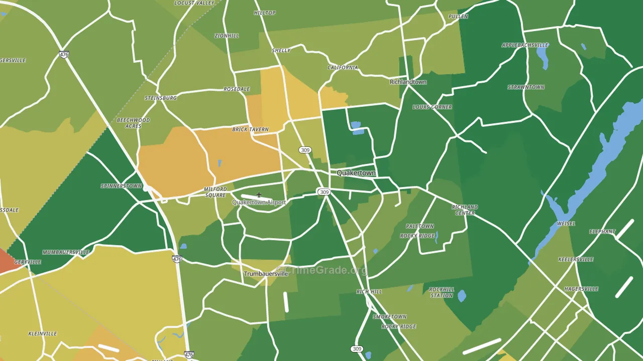 18951, PA Map of Drug-Related Crime Rates