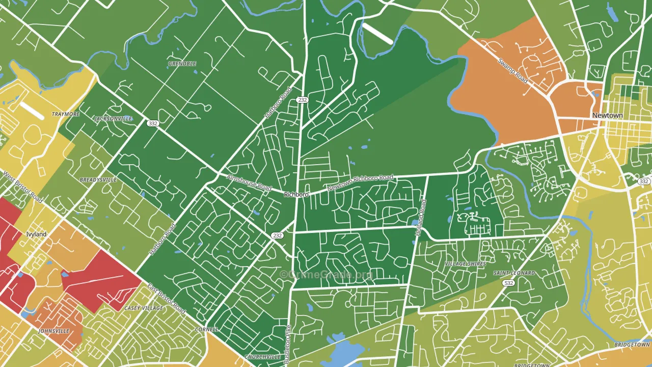 18954, PA Map of Drug-Related Crime Rates