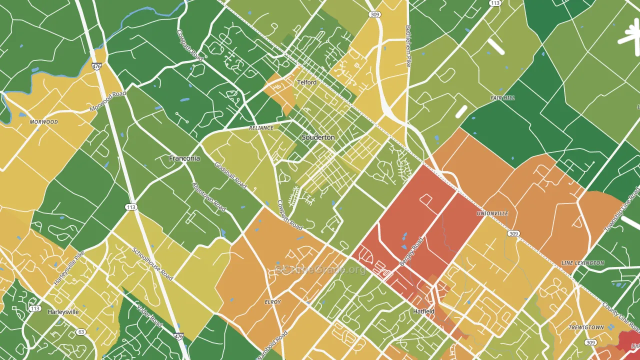 18964, PA Map of Drug-Related Crime Rates
