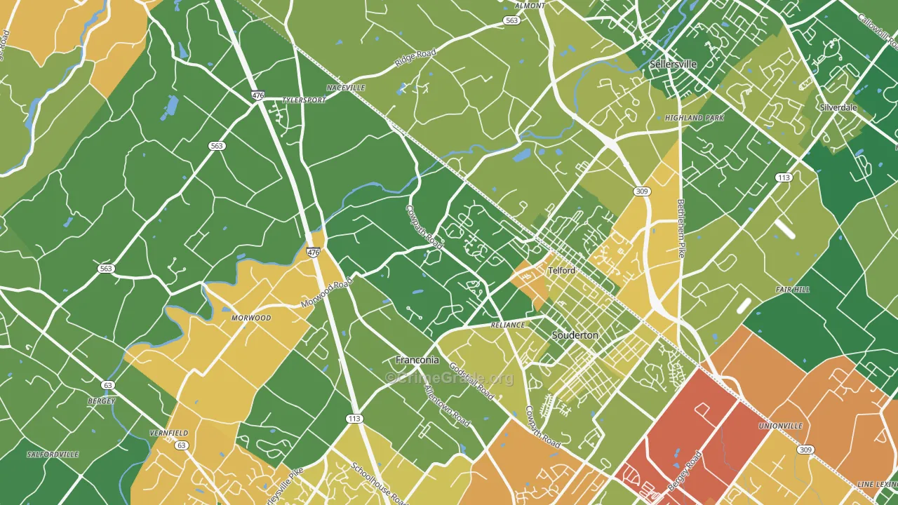 18969, PA Map of Drug-Related Crime Rates