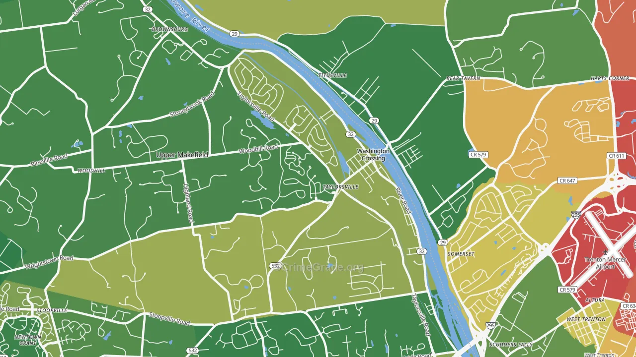18977, PA Map of Drug-Related Crime Rates