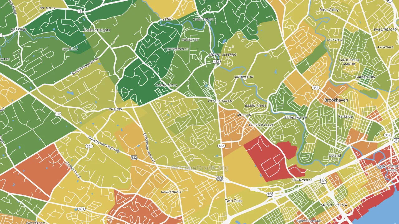 19014, PA Map of Drug-Related Crime Rates