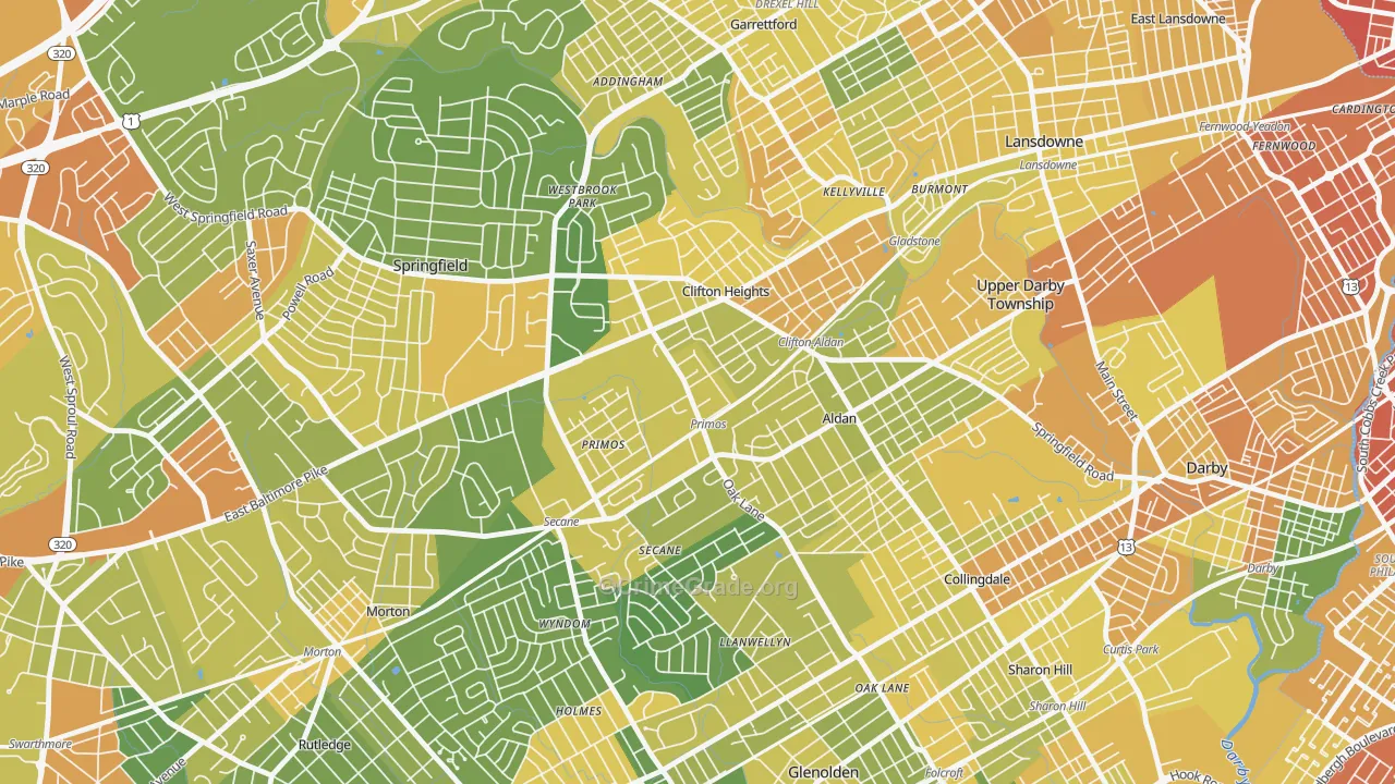 19018, PA Map of Drug-Related Crime Rates