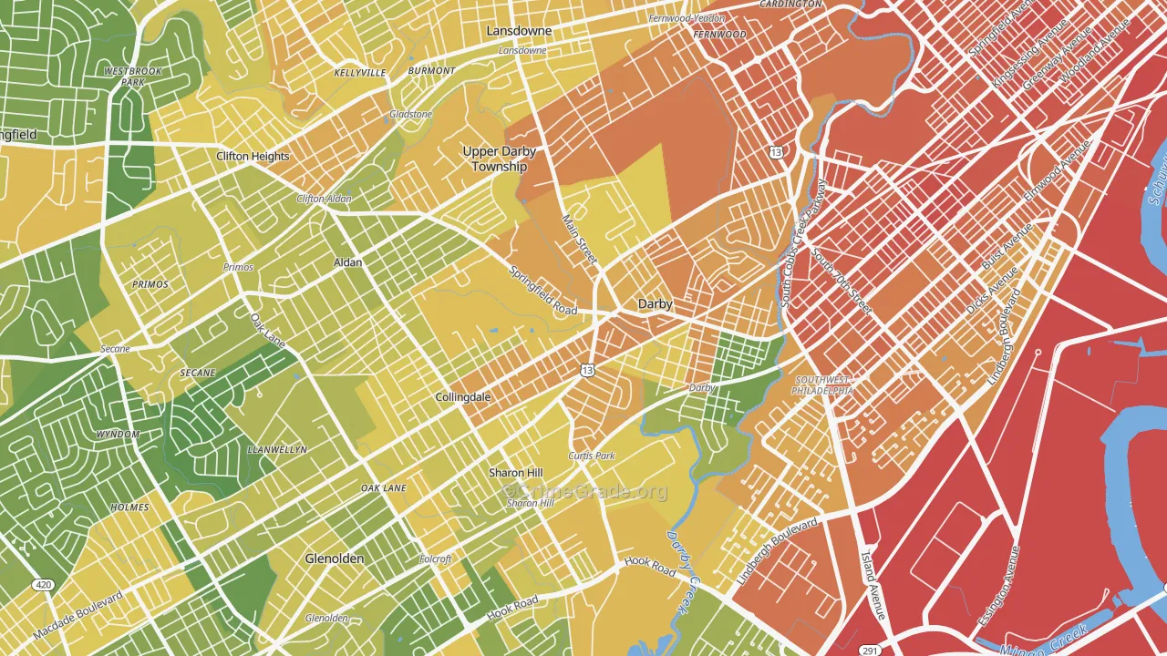 19023, PA Map of Drug-Related Crime Rates
