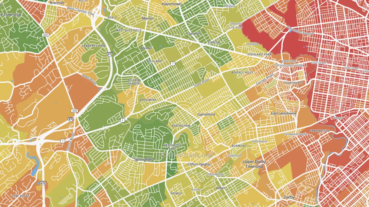 19026, PA Map of Drug-Related Crime Rates