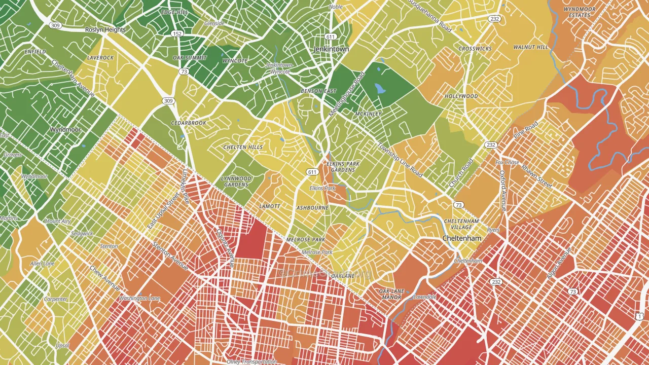 19027, PA Map of Drug-Related Crime Rates