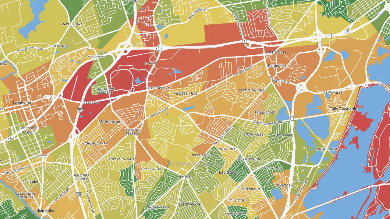 19030, PA Map of Drug-Related Crime Rates