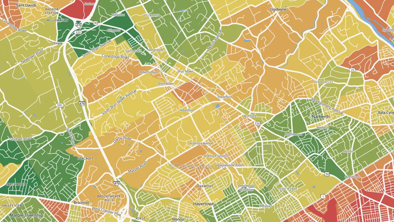 19041, PA Map of Drug-Related Crime Rates
